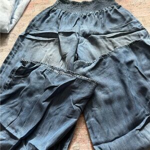 Altar'd State Light Blue Smocked Waist Denim Pants